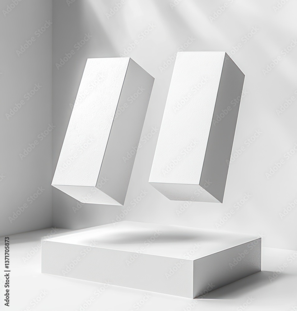 Poster minimalist packaging design white box mockup clean background 3d rendering