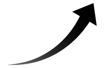 黒い右上上昇の矢印