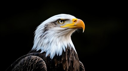 Obraz premium Majestic bald eagle in profile wild habitat wildlife photography natural environment close-up beauty of nature