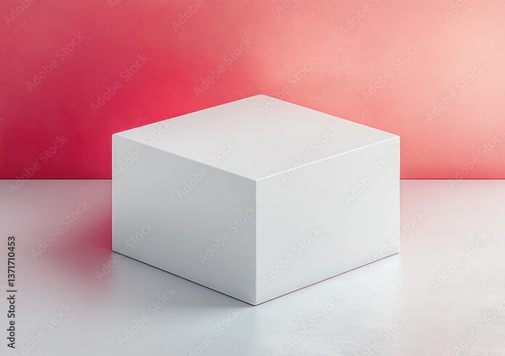Poster minimalist white cube mockup photorealistic 3d render modern design blank shoe box cardboard contain