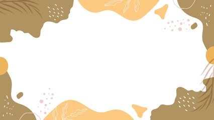 vintage frame background with teak and orange color geometric shapes, dots and line for presentation