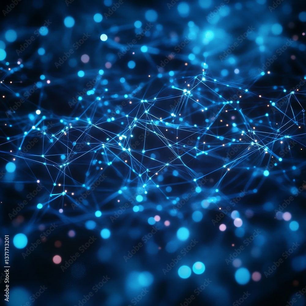 Poster Abstract Network of Glowing Points and Lines: A Digital Connection, Illuminating Data Flow and Communication 