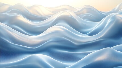 Obraz premium A serene silky background in icy blue and white, with gentle waves and a frosted glass effect,