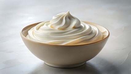 Creamy Swirl Dessert in White Bowl - A Sweet Delight