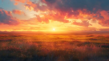 Obraz premium A tundra is a cold, treeless biome with frozen soil, found in Arctic and alpine regions. It has short summers, hardy plants like mosses, and supports wildlife adapted to harsh conditions.