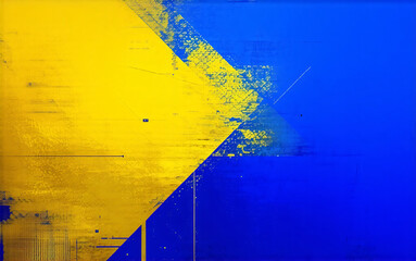 Naklejka premium Abstract yellow and black triangles make for a striking background. Light. Grunge backgrounds. Graphic material.