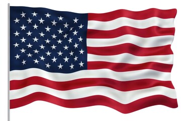 Fototapeta premium American Flag Waving Digitally Rendered