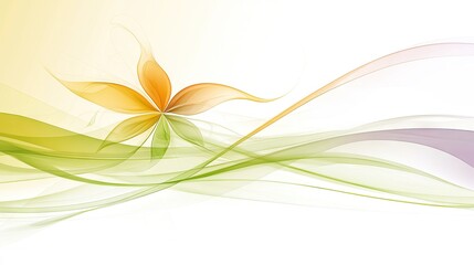 Abstract floral wave design, springtime background, website banner
