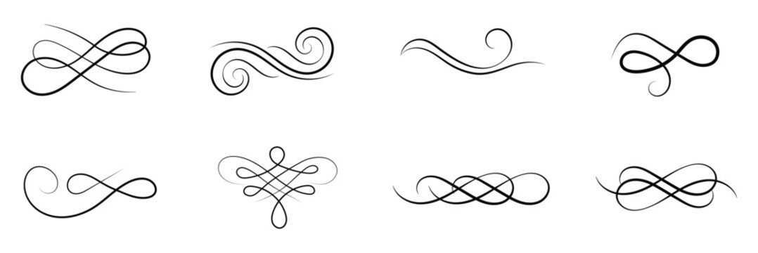 Calligraphy ornate frame elements. Vintage and filigree decoration. Ornate frames, scroll swirls element. divider vintage invitation. filigree&nbsp;scroll&nbsp;element&nbsp;.EPS&nbsp;10&nbsp;. 