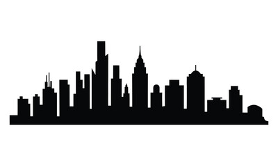 Split City Skyline Silhouette, Vector, Icon, Logo, White Background.