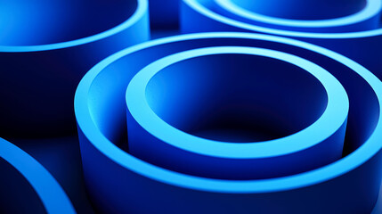 Abstract Blue Circles: Geometric Background Design