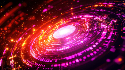 Abstract Futuristic Technology Background: Digital Network Interface