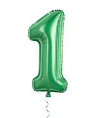 3d green foil plastic party balloon number 