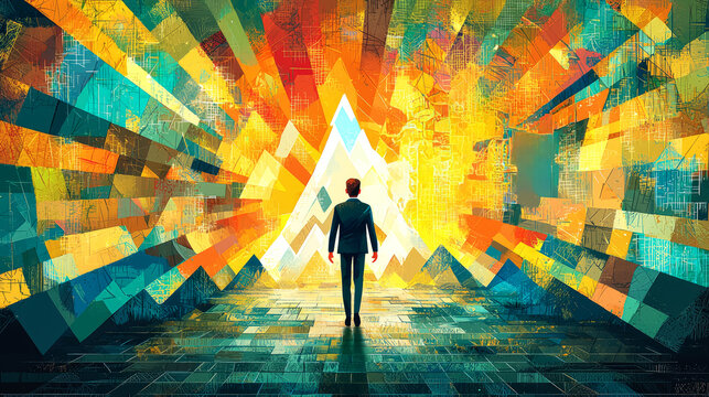 Abstract Vision: A Path to Success, Colorful Geometric Art