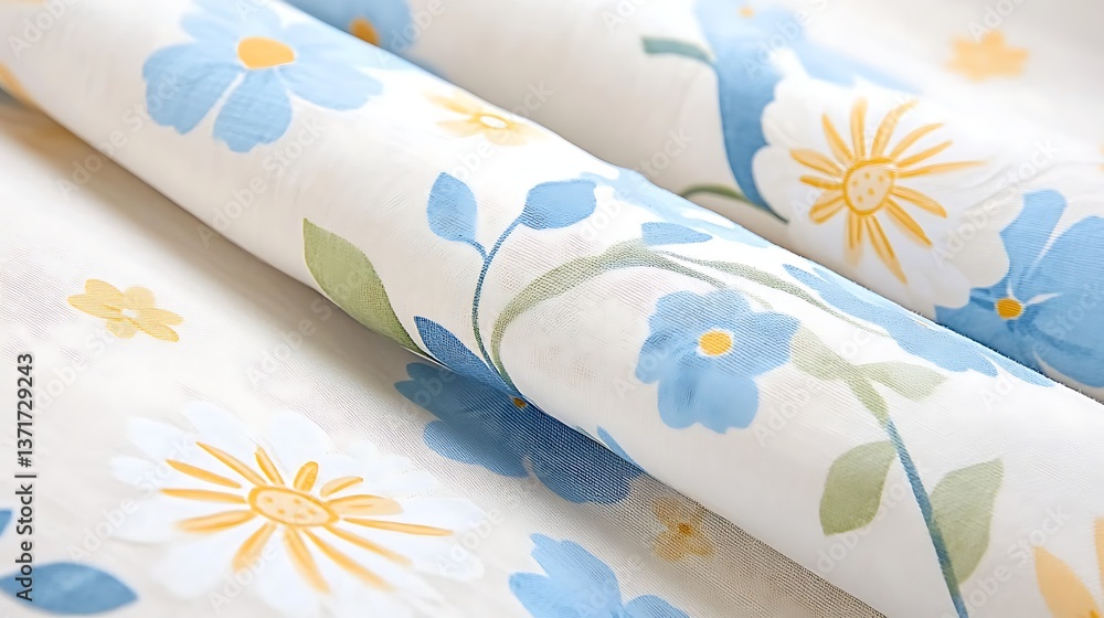 Aufkleber cozy bedding with beautiful floral patterns creating a serene and inviting atmosphere