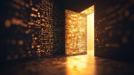 A digital doorway, glowing with code, offers a path to the future.