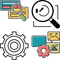 Vector Magnifying Glass Icons Set for Search and Zoom