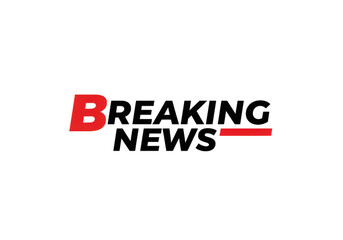 Breaking news graphic with red and black color scheme