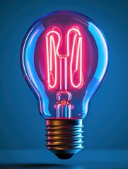 light bulb on blue background