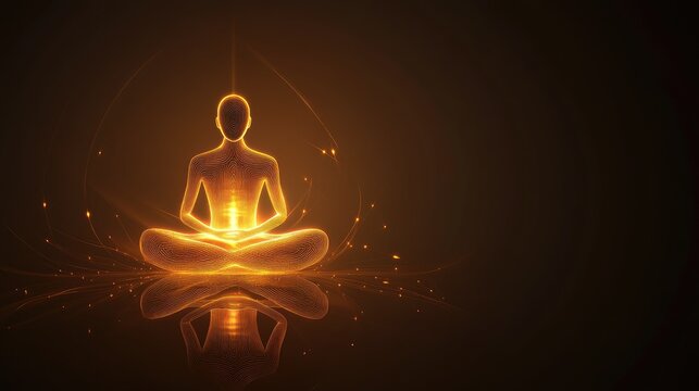 Abstract figure of a person in meditation