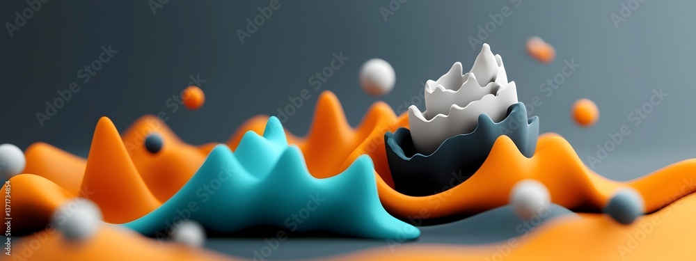 Aufkleber a 3d rendered visualization depicting the frequency distribution of technological disruptions across