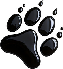 Realistic Polar Bear paw print illustration with detailed textures.