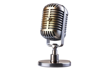 vintage microphone isolated on white