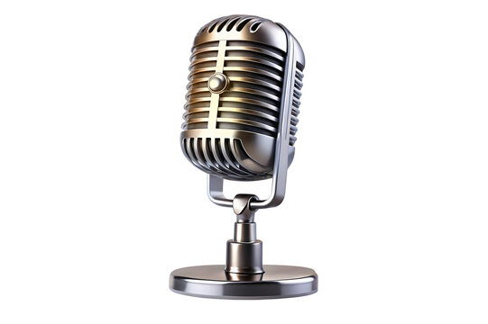 vintage microphone isolated on white