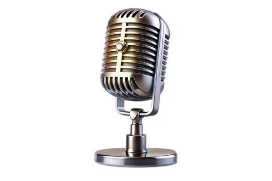 vintage microphone isolated on white