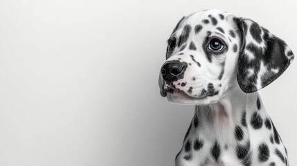 Adorable puppy sitting profile, side view capturing the essence of innocence and playfulness, ideal for creating heartwarming and engaging visuals in pet-related content.
