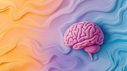 Obraz premium Brain Colorful abstract painting representing brain functions.