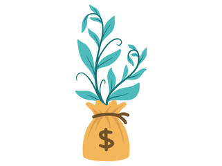 Plant Money Bag Background Illustration