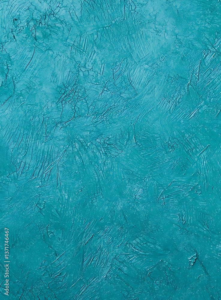 Poster a textured backdrop in a striking shade of teal, showcasing a close-up view of an artistic, abstract