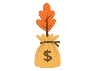 Tree Growing on Money Bag © PurMoon