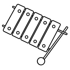 A xylophone with bright color line art vector illustration 