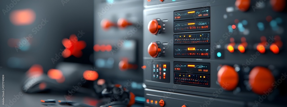 Aufkleber a visually stunning digital art piece depicting a futuristic data center with intricate server racks