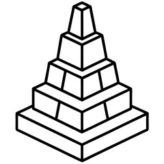 A foam building block tower line art vector illustration 