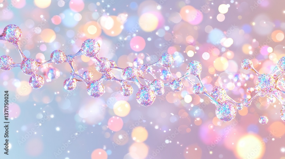 Poster sparkling molecular structure ai generated abstract art