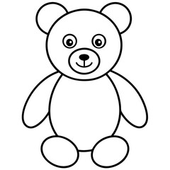 A teddy bear line art vector illustration