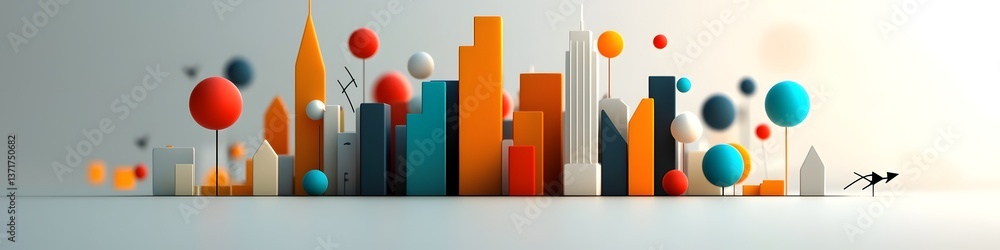 Poster an abstract stylized visualization depicting the frequency distribution of crime rates across the ci