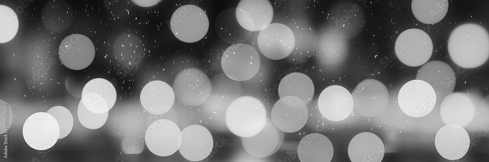 Poster elegant monochrome image, capturing a serene ambiance with soft bokeh lights, creating an illusion o