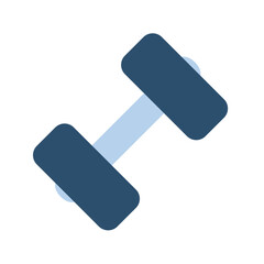 Vector illustration of a dumbbell, designed in a simple, flat style.