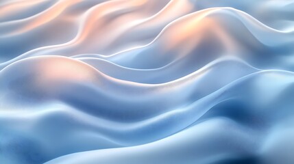 Fototapeta premium A silky abstract background with a gradient of soft blue and white, flowing like a gentle breeze with smooth, reflective surfaces,