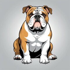 Obraz premium お座り姿が可愛いブルドッグ