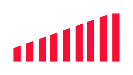 bar chart with red arrow