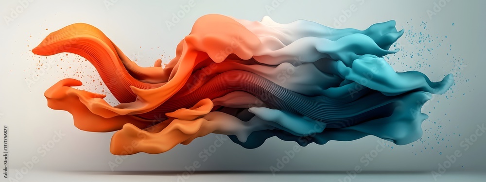 Poster colorful abstract depicting the dynamic of sound waves at different frequencies