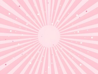 Pink Sunburst Background with Stars - Pastel, Retro, Abstract, Radiant Design, Starburst, Celebration, Festive