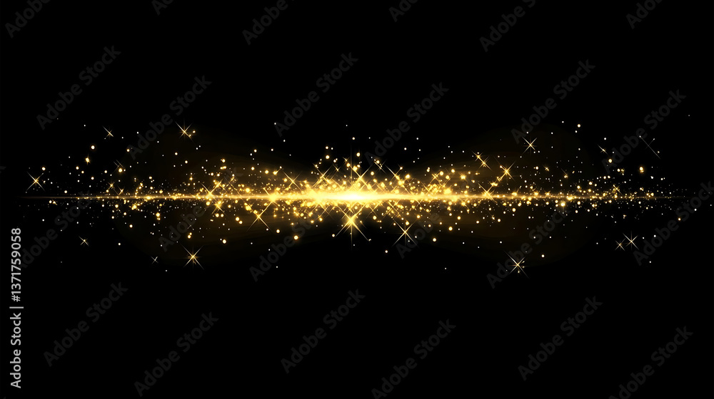 Poster an artistic light streak shimmering like gold, creating a captivating display of luminance and shine
