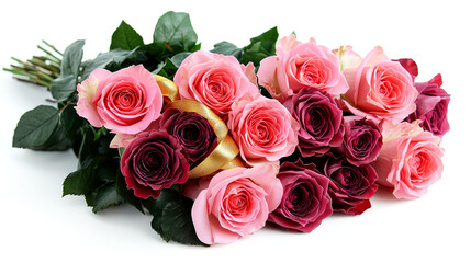 Stunning Pink and Red Roses Bouquet: Romantic Floral Arrangement