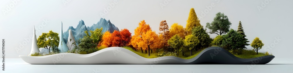 Poster this captivating 3d rendered landscape depicts the diverse array of flora and their frequency distri